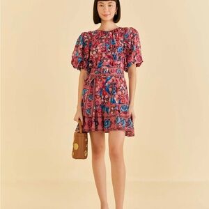 Farm Rio Blush Floral mini Dress
